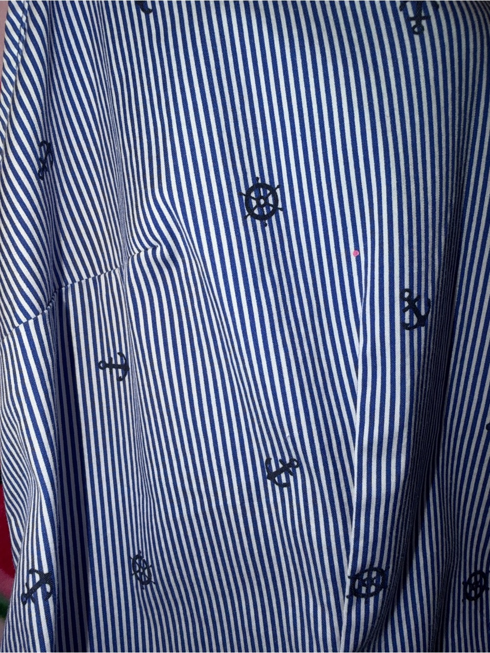 ๐ Charter Club Pinstripe Cotton Blend Button Front Tank Top - Picture 3 of 5